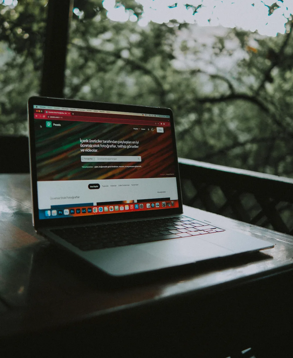 contractor website displayed on a laptop screen
